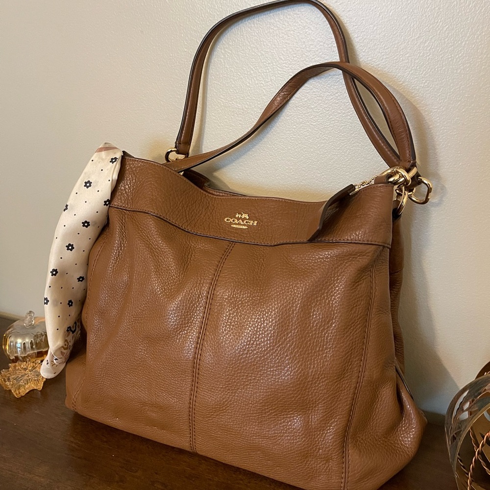 Coach Tote with Decorative Scarf
